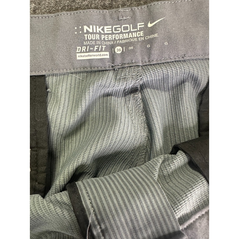 Nike Golf Dri Fit Tour Performance Shorts Mens Size 36 Gray Stripe 10.5" Inseam - Picture 5 of 13